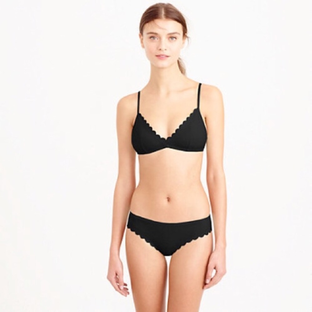 Jcrew scalloped swim suit top